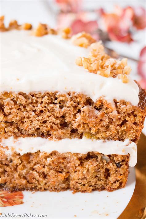 Healthy Carrot Cake with Yogurt Cream Cheese Frosting (video) - Little ...