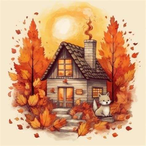 Premium Ai Image Cozy Autumn Background Illustration Ai Generativexa