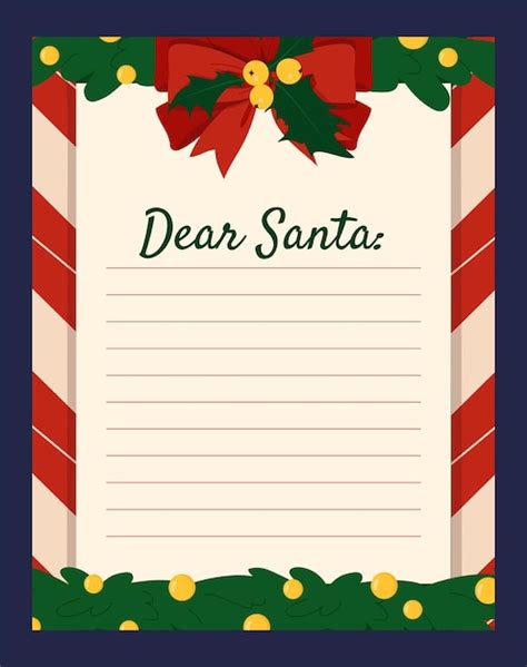 Premium Vector | Santa letter template vector