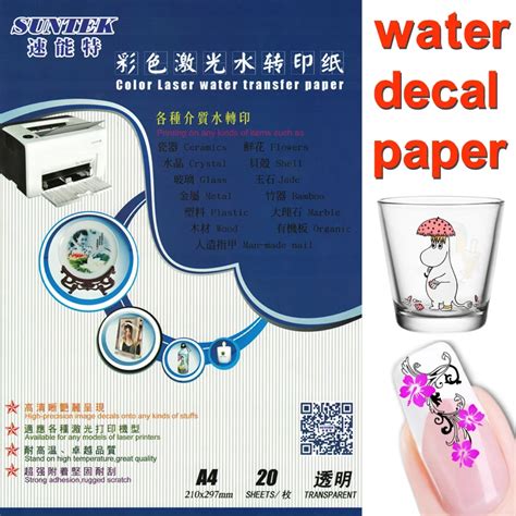 A4 Laser Clear White Water Slide Decal Transfer Paper Film (20 sheets ...