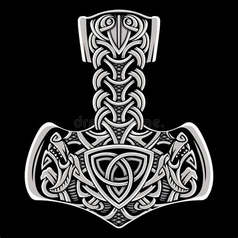 Thor S Hammer Mjolnir Celtic Knot Scandinavian Vector Image 54 Off