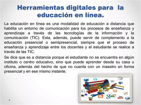 Herramientas Digitales Para La Educación En Linea Ppt