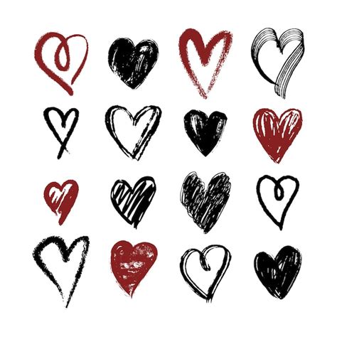 Premium Vector Hand Drawn Heart Collection