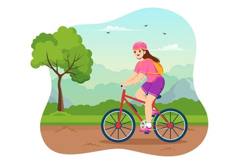 Mountain Biking Illustration With Cycling Down The Mountains For Sports