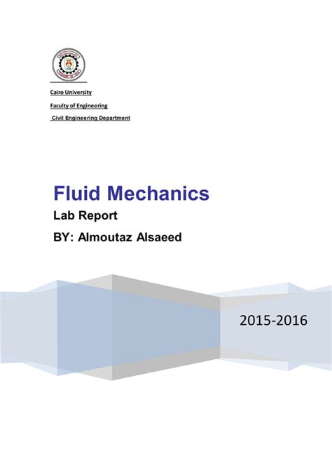 Fluid Mechanics Report PDF