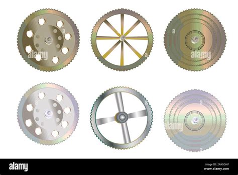 Collection Of Gears Isolated On White Background Set Of Gear Or Cogs