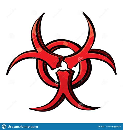 Drawing of Biohazard Risk Symbol Stock Vector - Illustration of risk, caution: 193812771