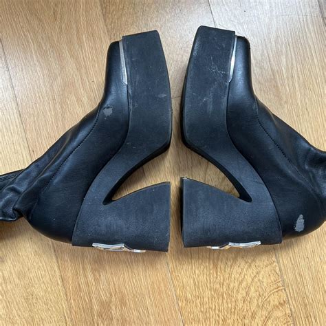 Black Leather Naked Wolfe Impact Platform Boots With Depop