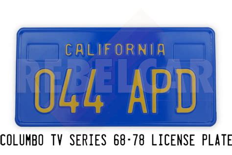 License Plate CALIFORNIA 044 APD of the Columbo Series (Peugeot 403 ...