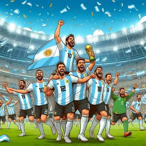 Premium Photo Argentina Soccer Team Celebrating Argentina Soccer Word