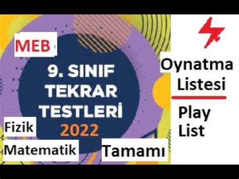 9 Sınıf MEB Tekrar Testleri Matematik Tamamı Oynatma Listesi Meb