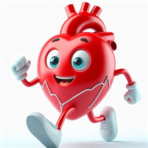 Premium Photo | Cartoon red heart on white background prevention of ...