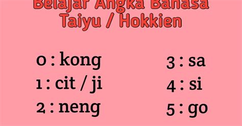 Mengenal Angka Dalam Bahasa Taiyu Hokkien BELAJAR MANDARIN