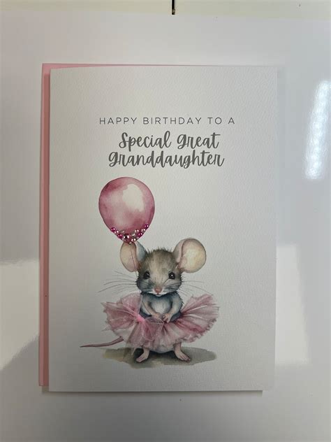 Great Granddaughter Birthday Card Granddaughter Card Cute