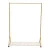 Yiyibyus Freestanding Rolling Gold Metal Clothes Rack With Shelf