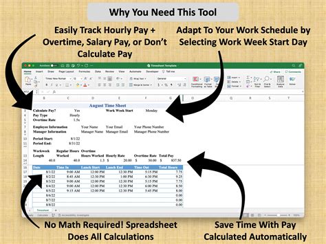 Monthly Time Tracker Template for Microsoft Excel & Google Sheets Track ...