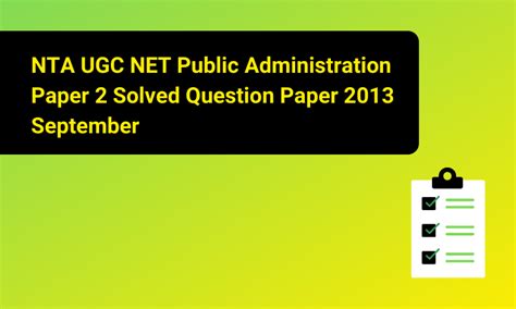 Nta Ugc Net Public Administration Paper Solved Question Paper