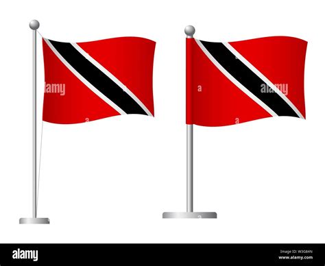 Trinidad And Tobago Flag On Pole Metal Flagpole National Flag Of Trinidad And Tobago