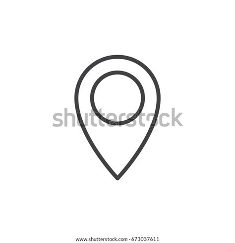 Map Pin Line Icon Outline Vector Stock Vector Royalty Free 673037611