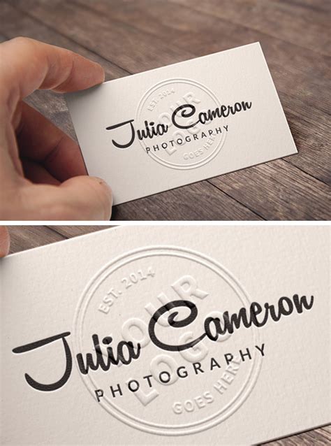 Embossed Business Card MockUp | GraphicBurger