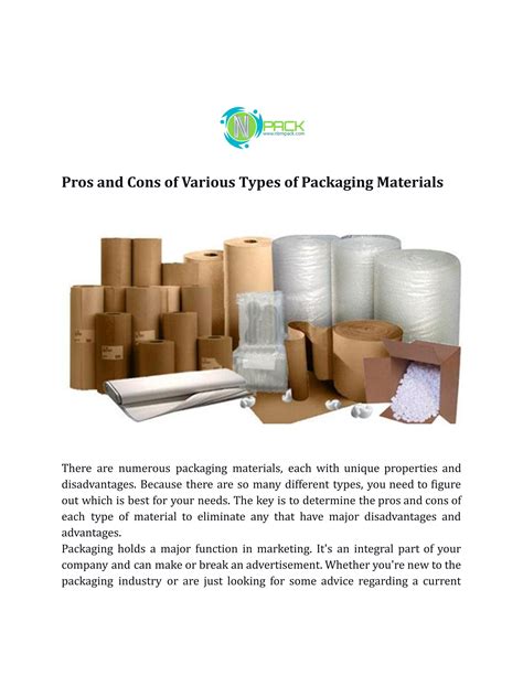 Pros And Cons Of Various Types Of Packaging Materials By Nbmpack Issuu