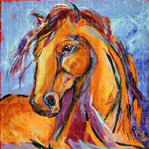 Palette Knife Painters International Orange Horse Contemporary Horse