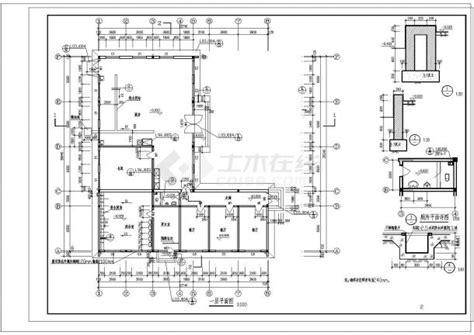 职工餐厅建筑设计cad施工图纸餐厅土木在线