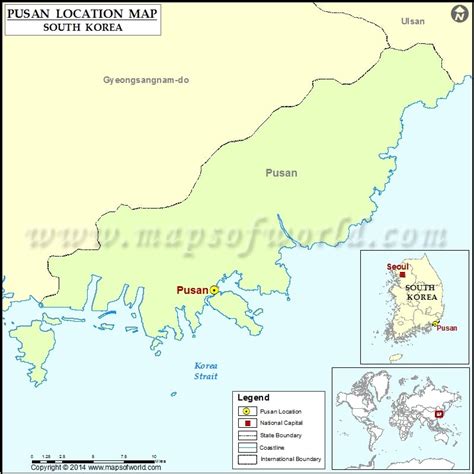 Where Is Pusan Location Of Pusan In South Korea Map