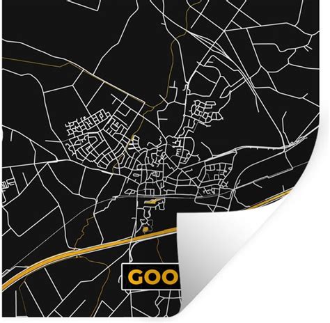 Stickers Muraux Goor Plan De La Ville Carte Or Carte 30x30