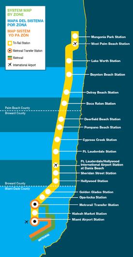 Tri Rail Metrorail Miami Map