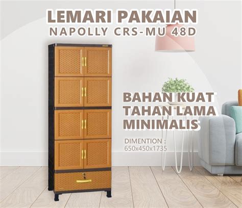 Napolly CRS X48 Lemari Plastik 4 Susun Warna Coklat Lazada Indonesia