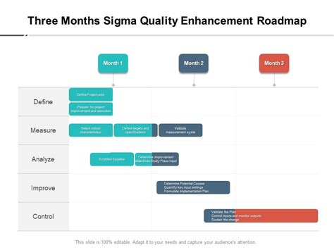 Three Months Sigma Quality Enhancement Roadmap Portrait