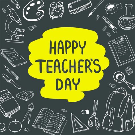 Poster For National Teacher`s Day Greeting Card Vector Illustration