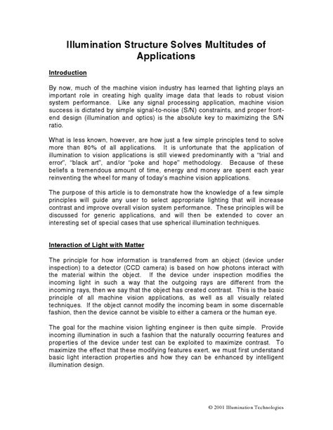 illumination structure solves multitudes  applications  lens