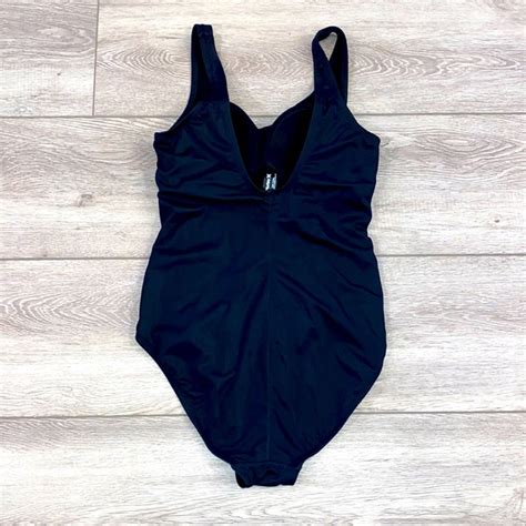 Hurley Swim Hurley One Piece Black Ribbed Bathing Suit Size Large