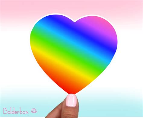 Rainbow Heart Decal Vinyl Sticker Love Pride Gay Lgbtq Bolderbon