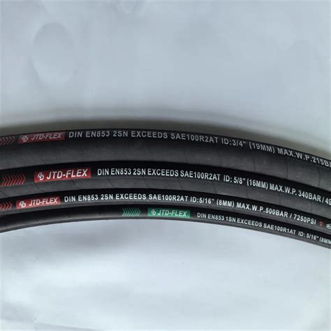 Pressure Wire Braid Rubber Hydraulic Hose Sae 100r16 R17 With Fittings