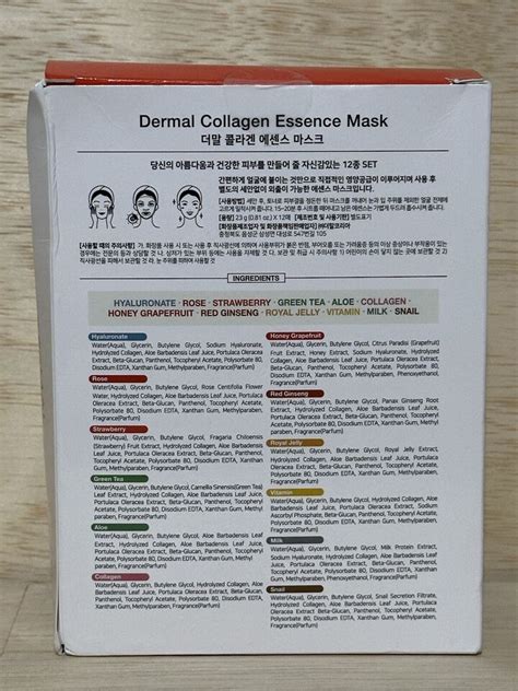 DERMAL Collagen Essence Mask Assorted 12 Pack Exp 3 26 EBay