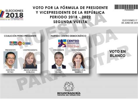 Este Es El Tarjetón Para La Segunda Vuelta Presidencial Gobierno