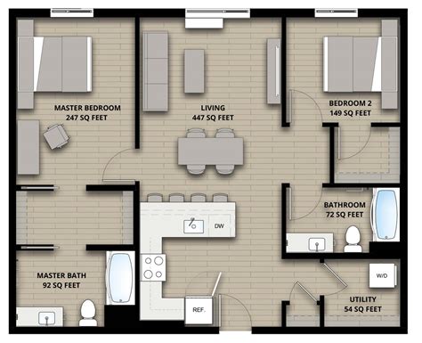 Model 2b Bed 2 Bath 2 Size Up To 1061 Sq Ft View Similar