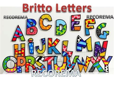 Romero Britto Letter Each Alphabet T Boxed Lettering Alphabet Lettering Romero Britto