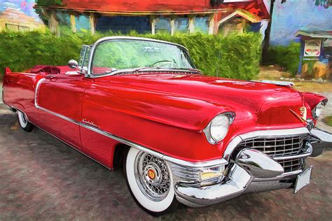 Hot Red 1955 Cadillac Convertible Photograph by Peggy Collins