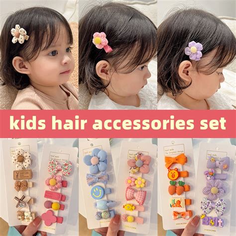 5 Pcs Set Hair Clips For Kids Children Super Cute Baby Cute Hair