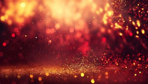 Premium AI Image | Background with abstract gold and red glitter ...