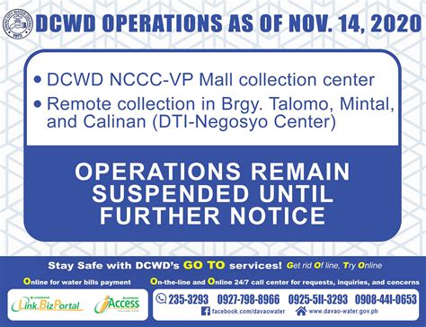 Dcwd Remote Collection Center Operations As Of November 14 2020