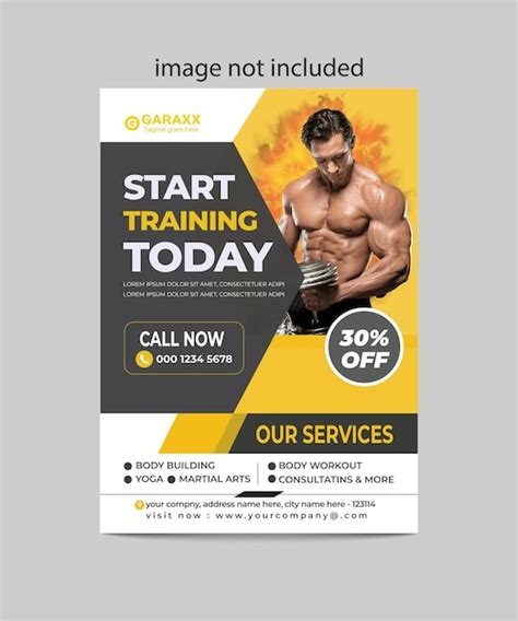 Gym Flyer Design Vorlage Premium Vektor