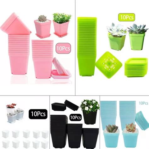 Fleurs Pots Carr Bonsa Drained Multi Maternelle Plantes Pot Plastique