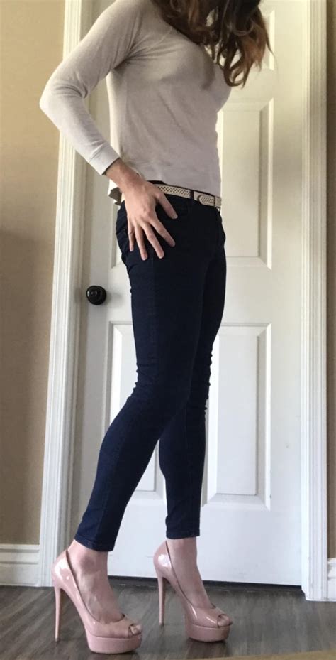 Of Course I Had To Try My New Heels And Hair With My Tightest Pair Of Jeans Rcrossdressing