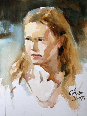 Watercolor Portrait Painting By Yong Chen