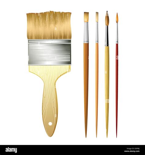 Paint Brushes Isolated On White Vector Illustration Stock Vector Image